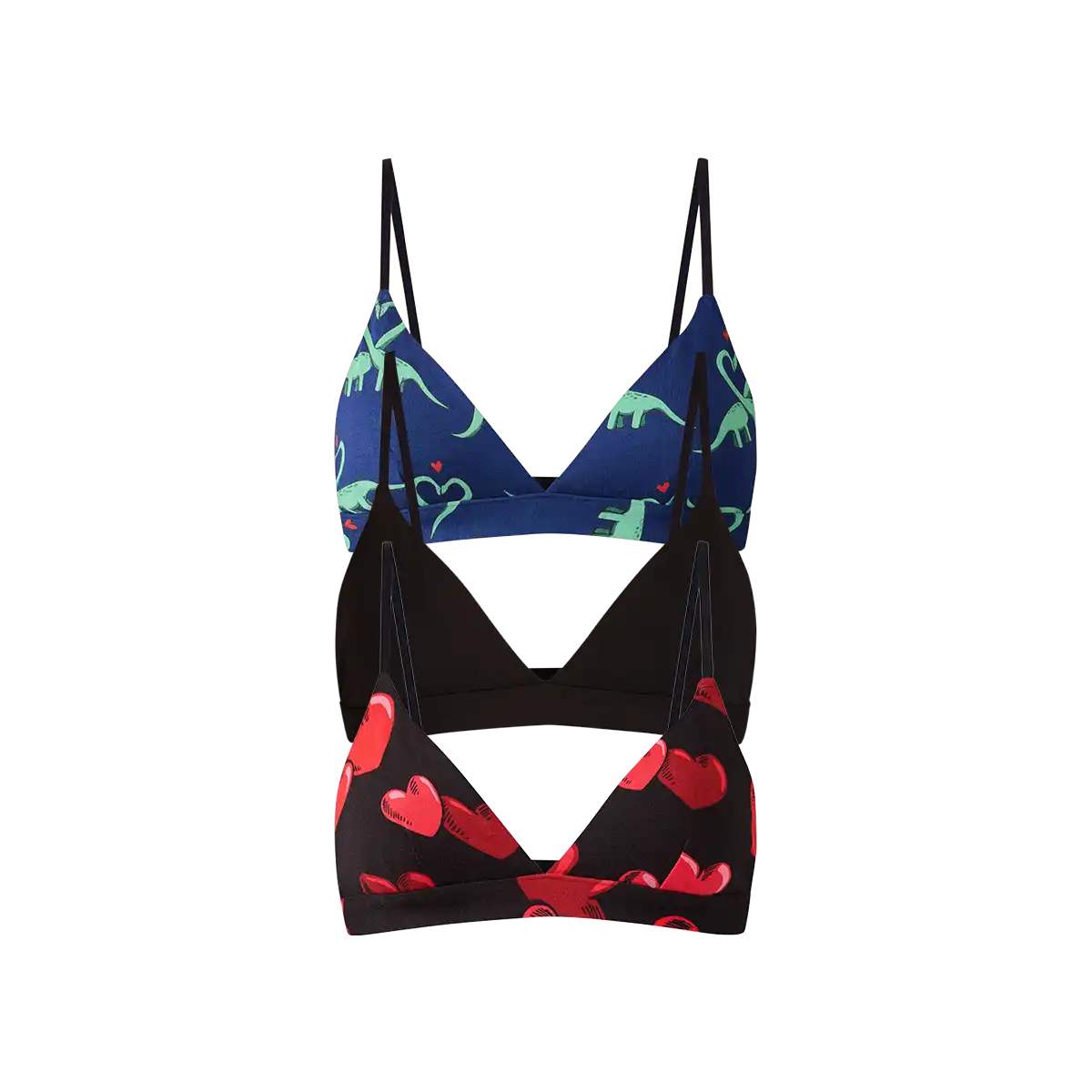 UltraModal™ FeelFree Triangle Bralette 3-Pack | Saur in Love Pack