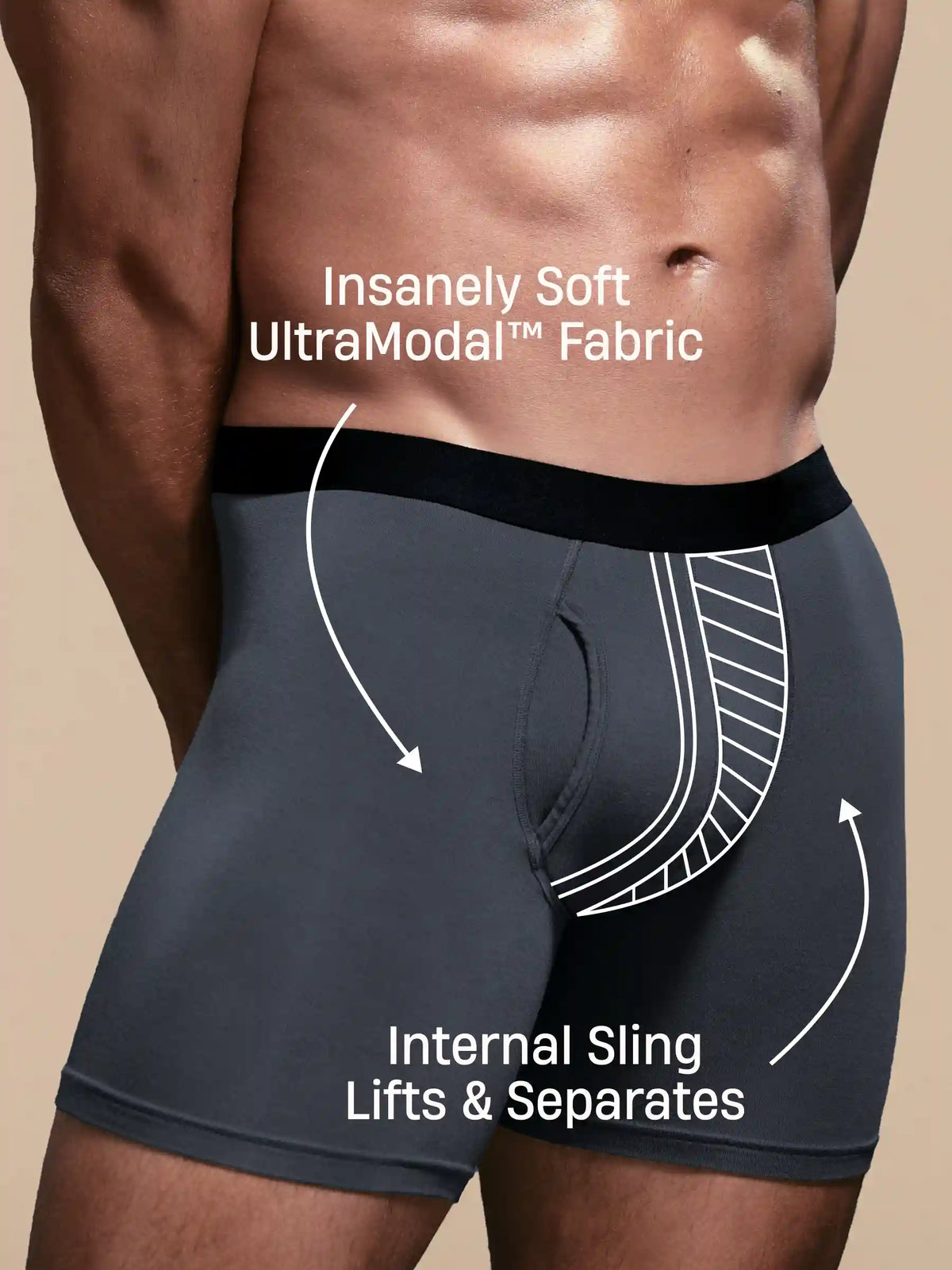 UltraModal™ Core Ball Caddy™ Long Boxer Brief w/ Fly | Rosy Cheeks