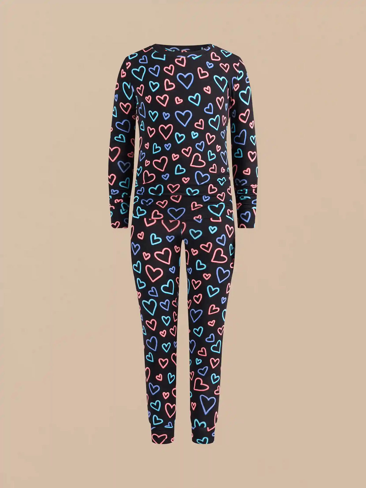 UltraModal™ Long Sleeve PJ Set - Kid's | Electric Hearts 2.0