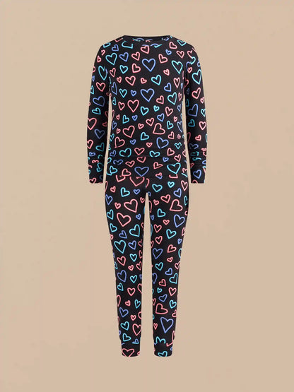 UltraModal™ Long Sleeve PJ Set - Kid's | Electric Hearts 2.0
