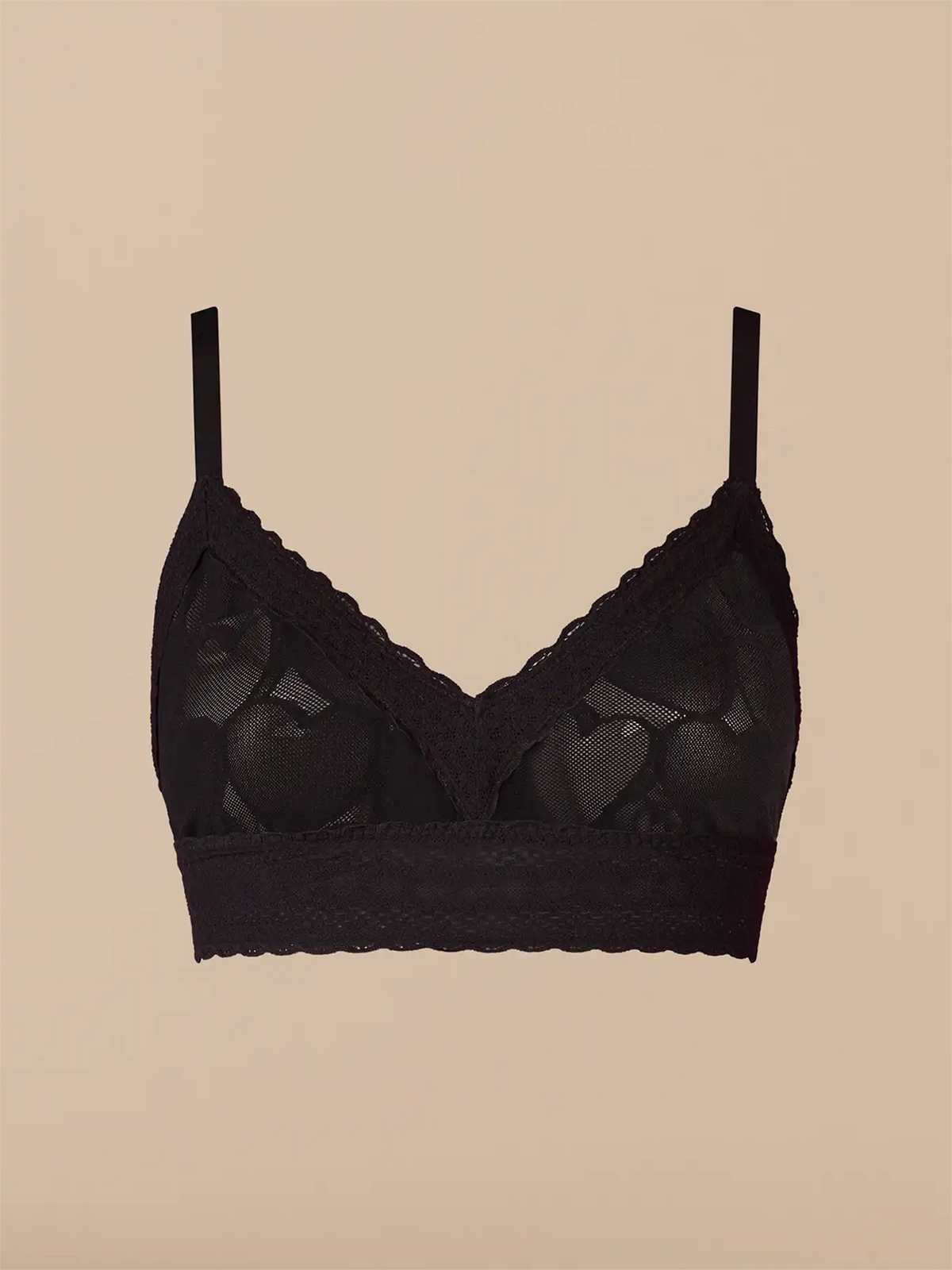 All Over Lace Longline Bralette | Black Hearts