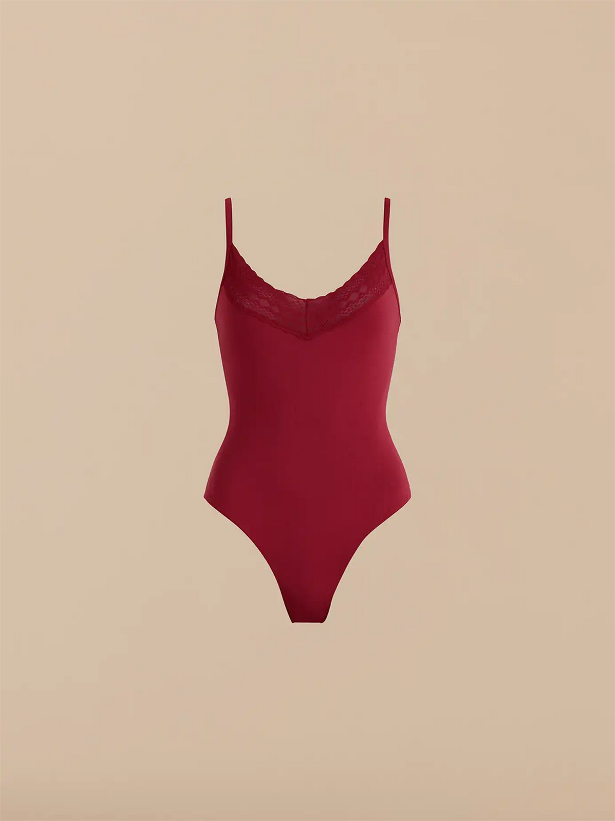 UltraModal™ Lace V-Neck Bodysuit | Cabernet