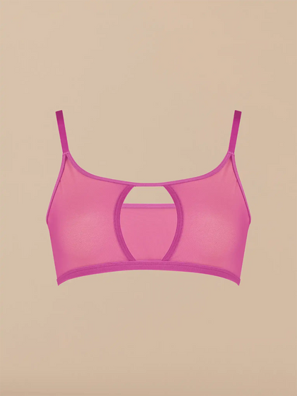 Women's Mesh Cut Out Bralette | Orchid