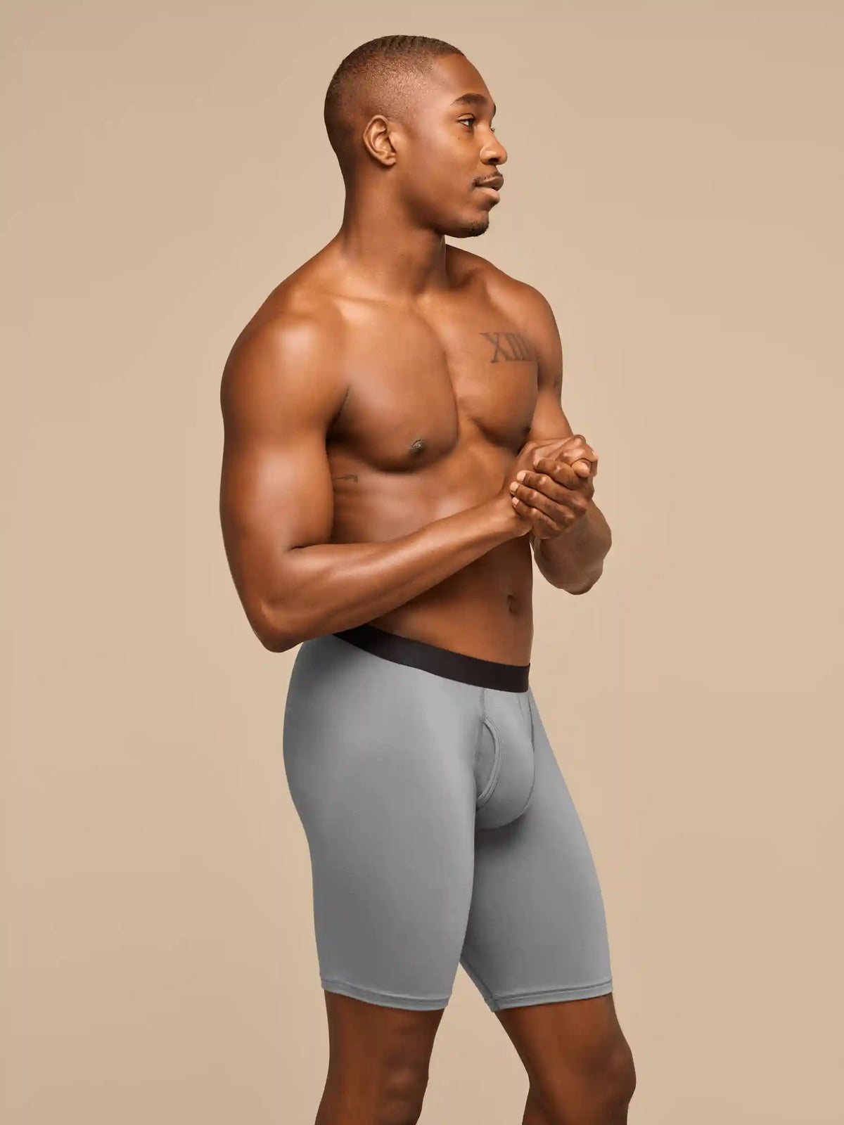 UltraModal™ Core Ball Caddy Long Boxer Brief w/ Fly | Heather Charcoal