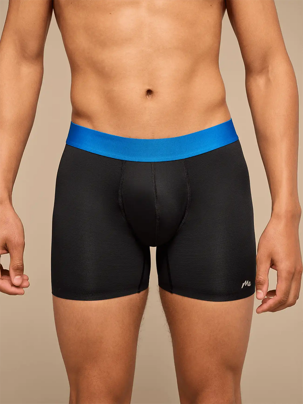 Breathe Boxer Brief w/ Fly | Black/Cobalt Blue