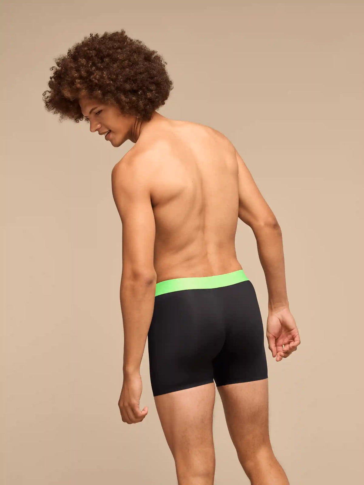 Breathe Boxer Brief w/ Fly | Black/Electric Lime