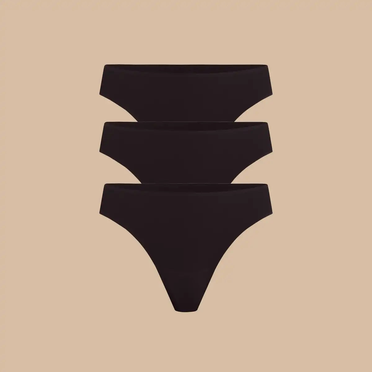 Seamless Thong 3-Pack | Black