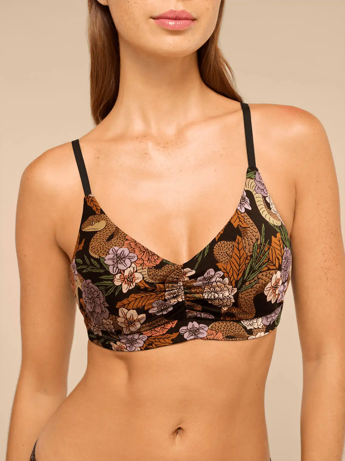 UltraModal™ FeelFree Ruched Bralette with Cups | Garden Snake