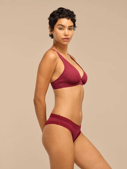 All Over Lace Tanga | Cabernet Zebra