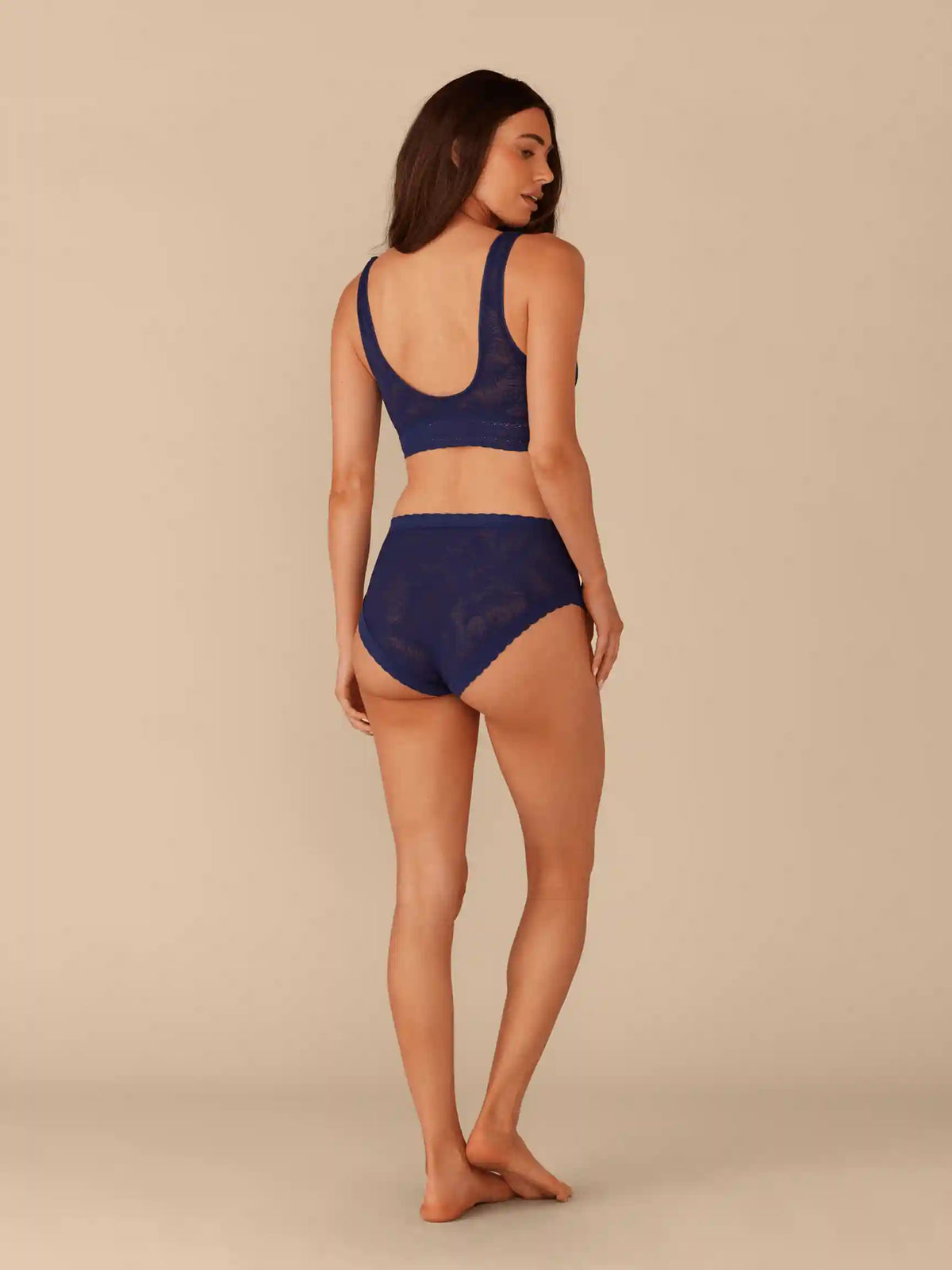 All Over Lace Scoop Bralette | Midnight Navy