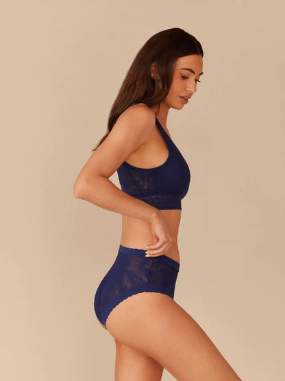 All Over Lace Scoop Bralette | Midnight Navy