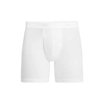 Stretch Cotton Boxer Brief w/ Fly | White