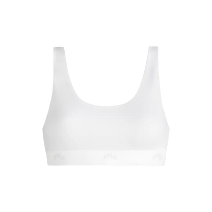 Stretch Cotton Scoop Bralette | White